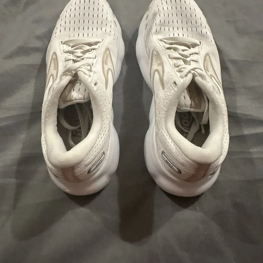 Brooks Glycerin 20 White Khaki Sneakers 1203691B122 Athletic Running Shoes 8B